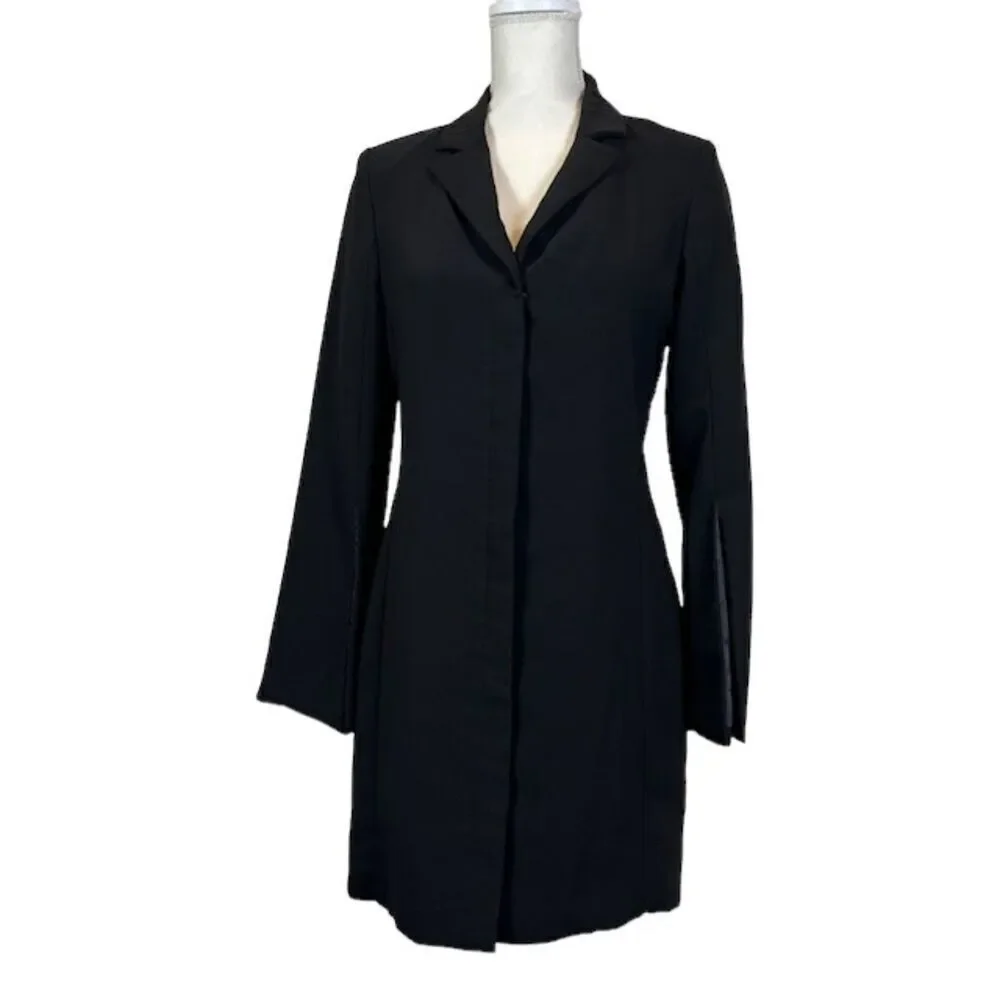 Amanda Uprichard Antwerp Blazer‎ Dress Sexy Slit Arms Collared Black Size Small